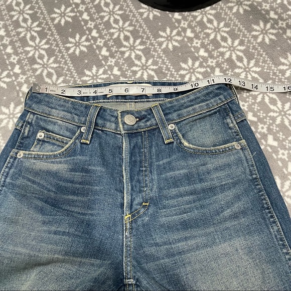 Anthropologie AMO Crop Boot Jeans Distressed w/ Raw Hem Button Fly Two Tone 24 - Picture 11 of 14